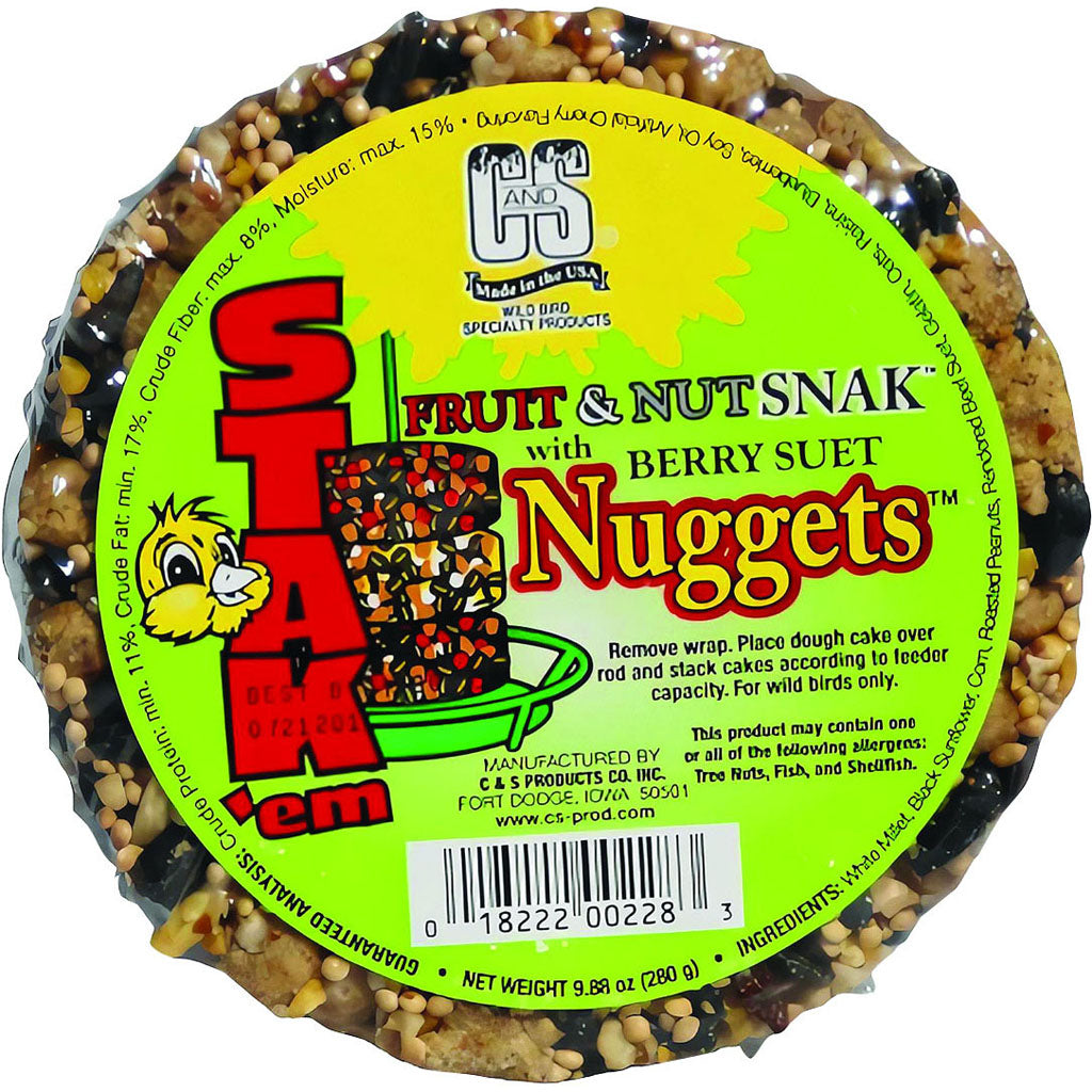 C&S Stak'Em Fruit & Nut Snak W/Suet Nuggets (BERRY, 9.88 OZ)