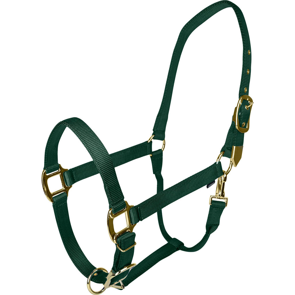 Gatsby Gold Adjustable Halter W/ Snap (HUNTER GREEN, COB)