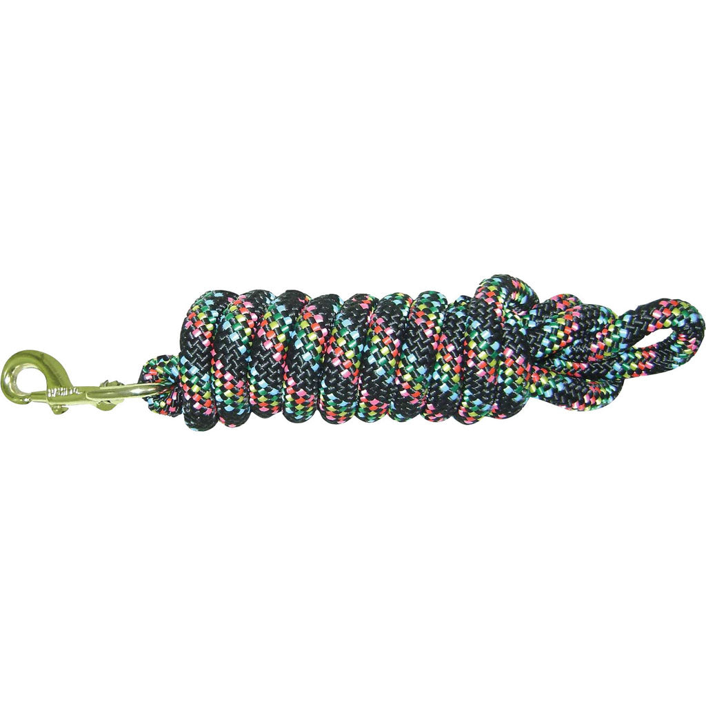 Hamilton Poly Lead W/Bolt Snap (CONFETTI BLACK, 10 FT)