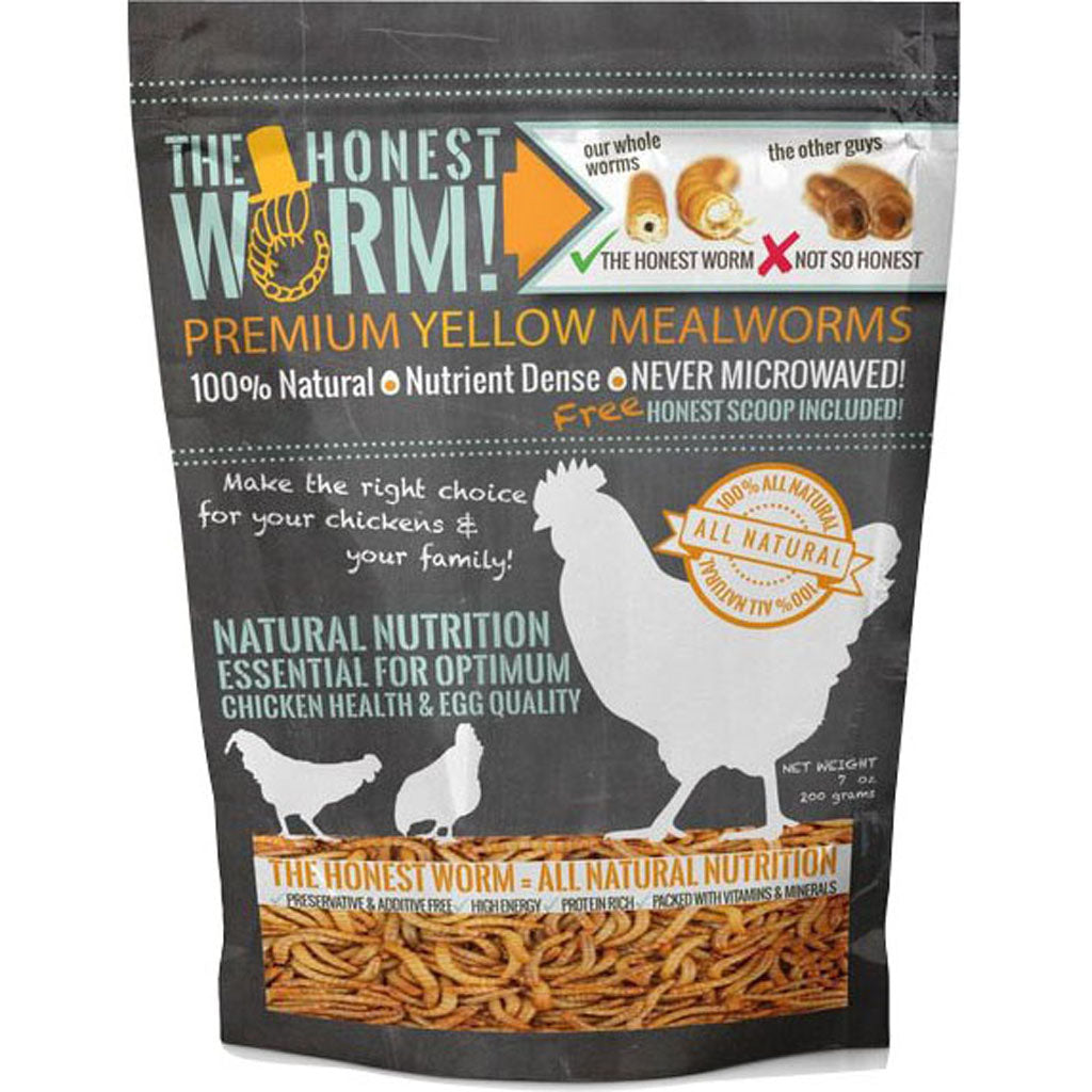 The Honest Worm! Premium Yellow Mealworms (7 OZ)