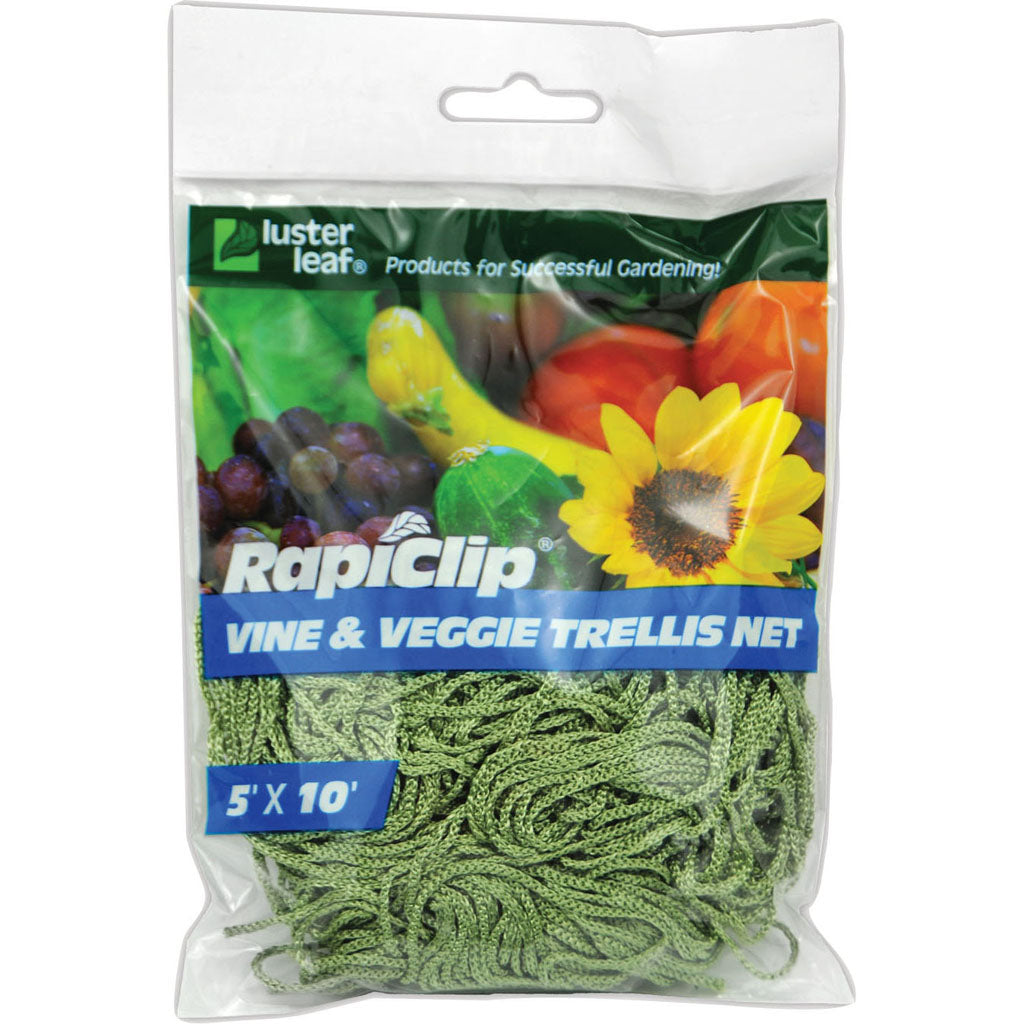 Rapiclip Vine & Veggie Trellis Net (GREEN, 5X10 FT)