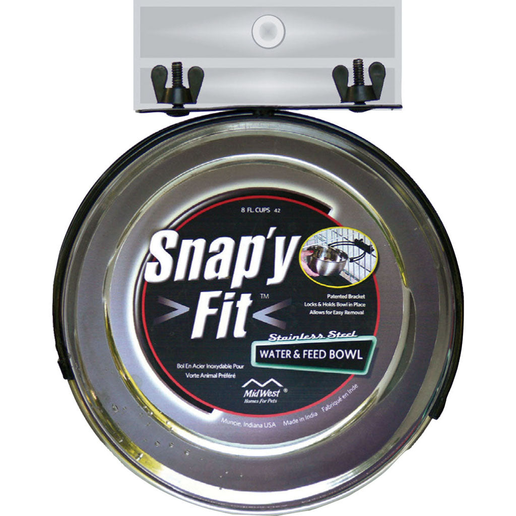 Snap'Y Fit Dog Bowl (STAINLESS STEEL, 2 QT)