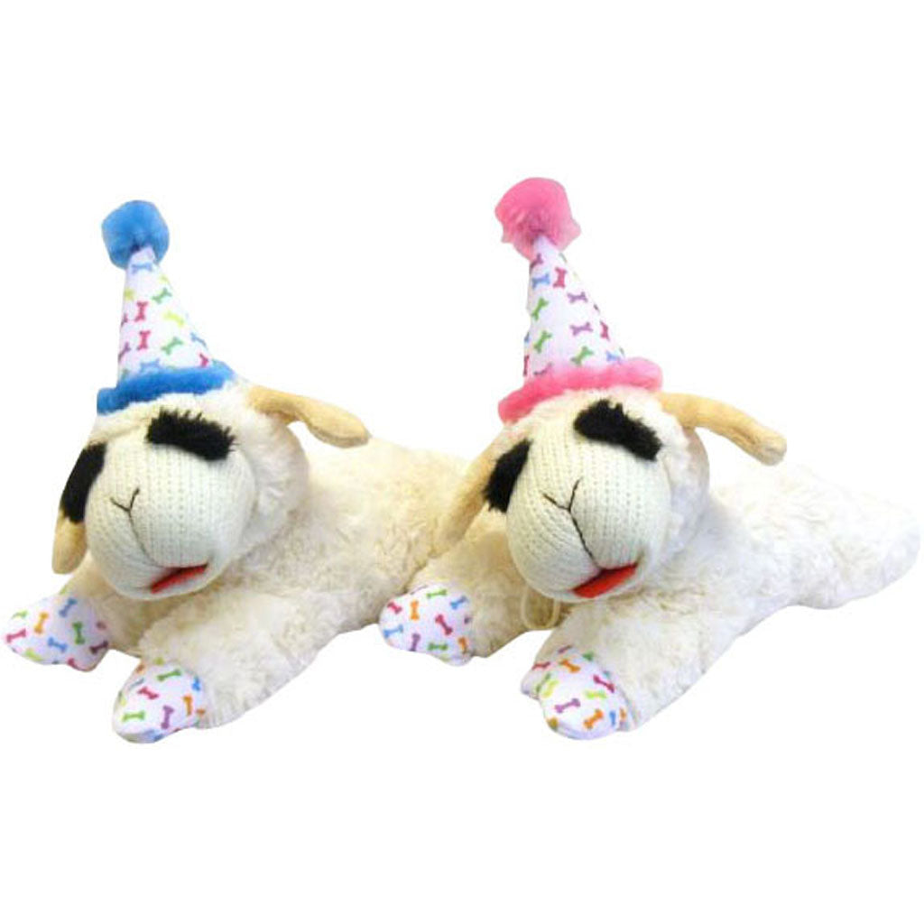 Multipet Lamb Chop W/Birthday Hat (ASSORTED, 10.5 IN)