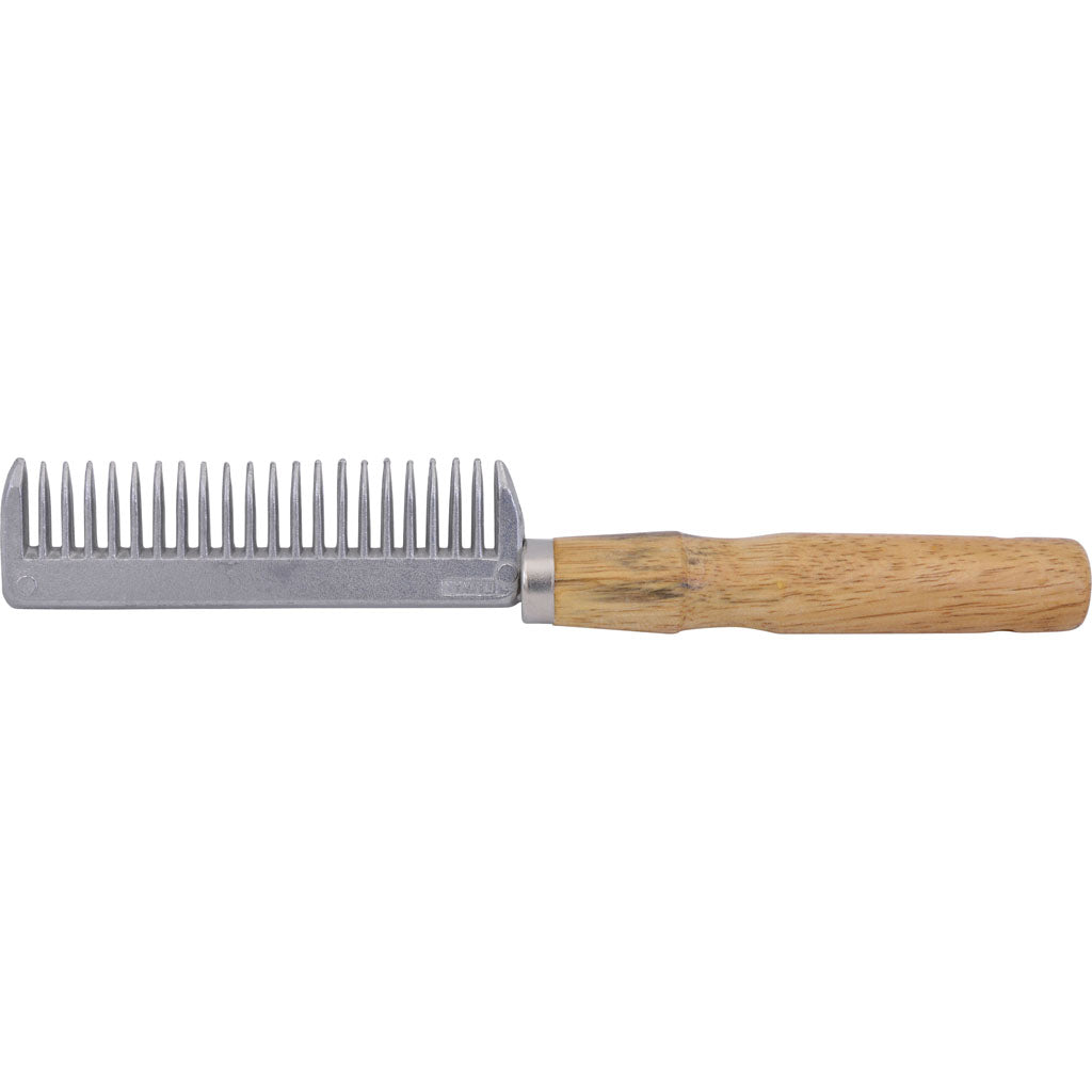 Aluminum Tail Comb W/Wood Handle (6 IN)