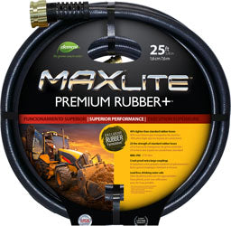 Swan Element Maxlite Premium Rubber+ Hose (BLACK, 5/8 IN X 25 FT)