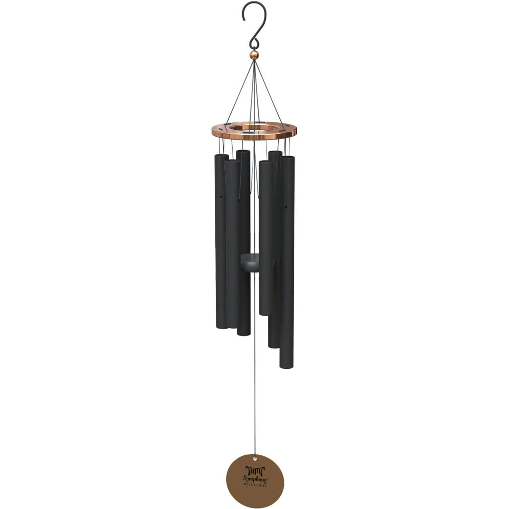 Modern Farm Wind Chime W/ Copper Accents (BLACK/COPPER, 34 IN)