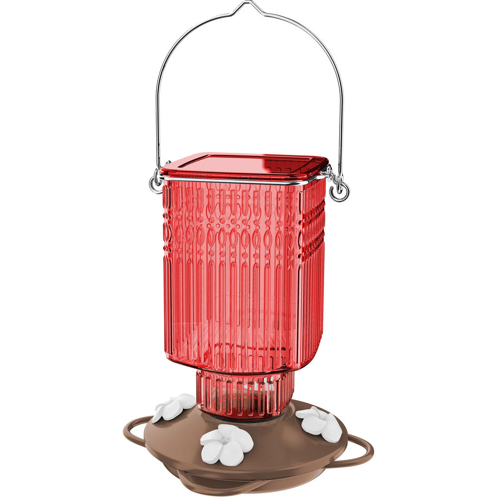 Crimson Carnation Antique Glass Hb Feeder (22 OZ)
