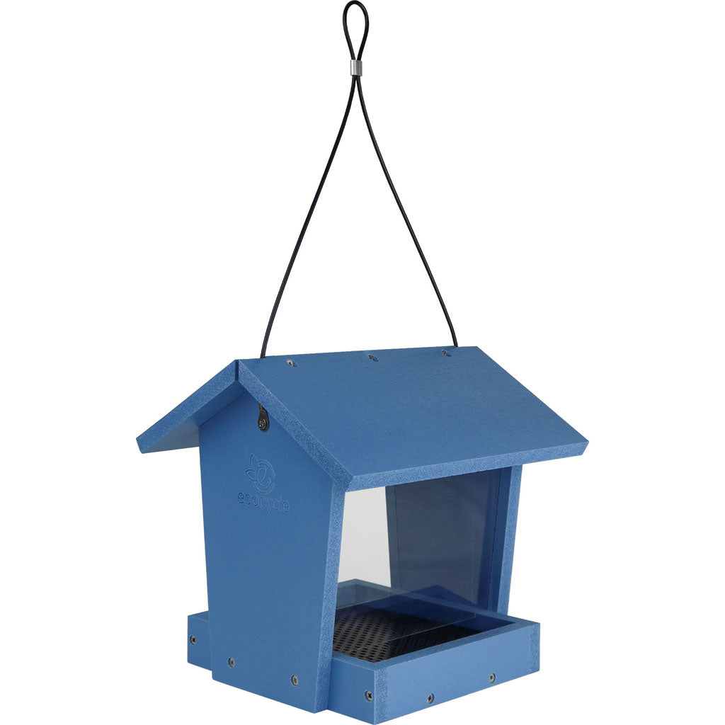 Ecocycle Bird Banquet Hopper Bird Feeder (BLUE, 2.15 QT CAP)