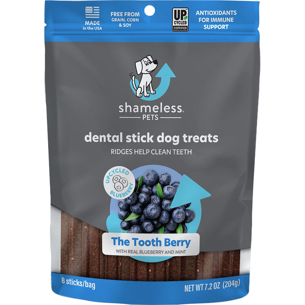 Shameless Dog Dental Sticks (BLUEBERRY/MINT, 7.2 OZ)