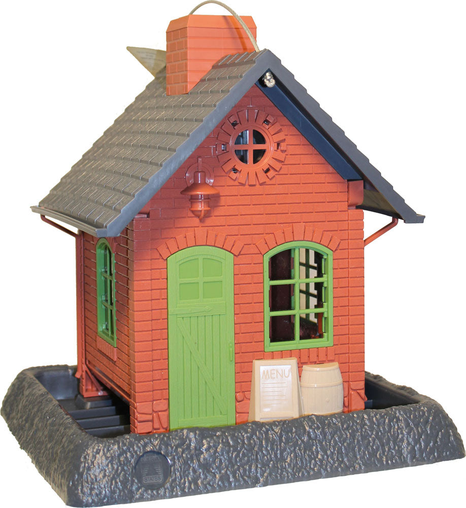 Village Collection Old Town Pub Bird Feeder (RED, 5 LB CAP)