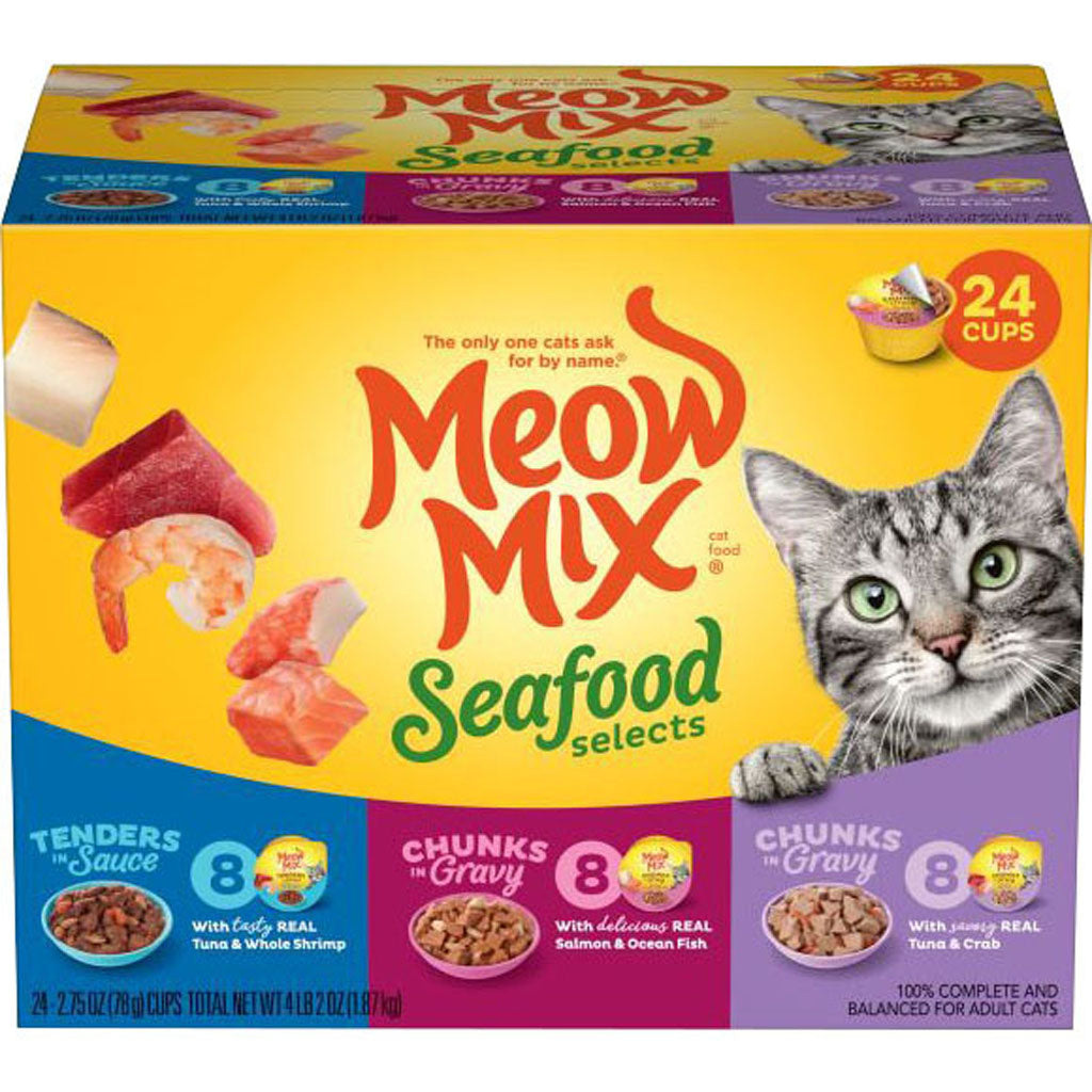Meow Mix Seafood Selects Wet Cat Food Variety Pack (VARIETY, 24 PK)