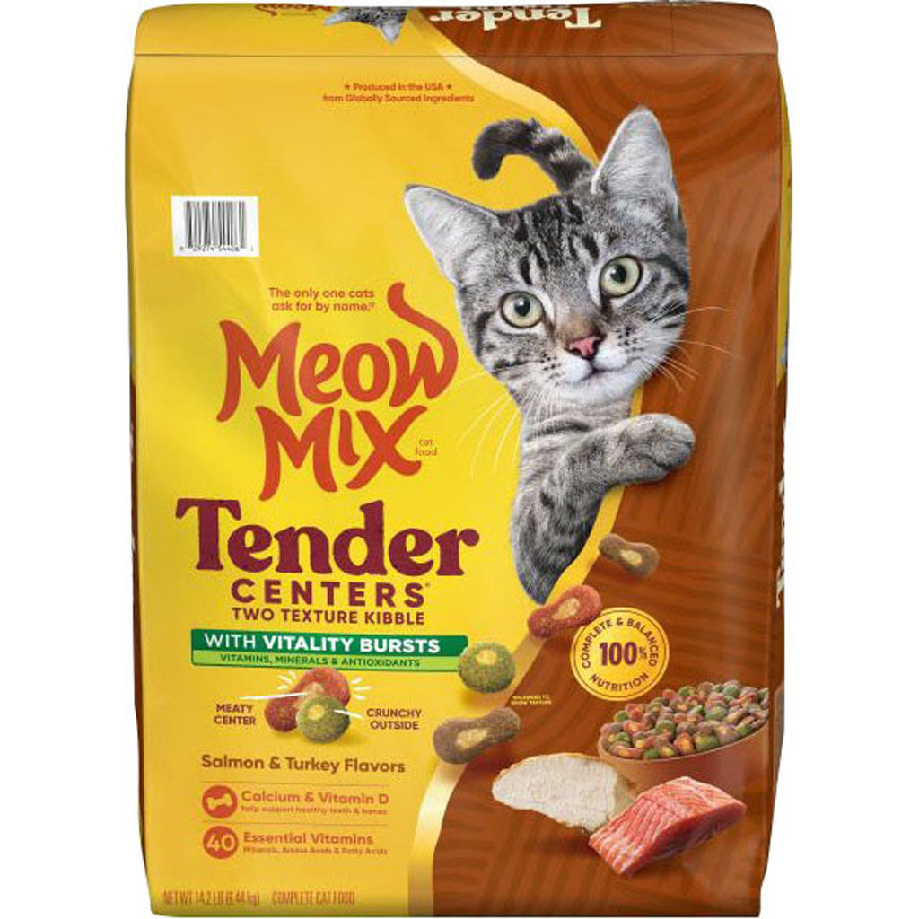 Meow Mix Tender Centers Dry Cat Food (SALMON/TURKEY, 14.2 LB)