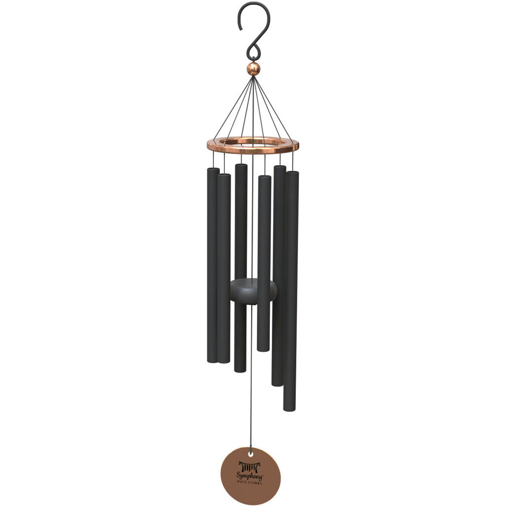 Modern Farm Wind Chime W/ Copper Accents (BLACL/COPPER, 24 IN)