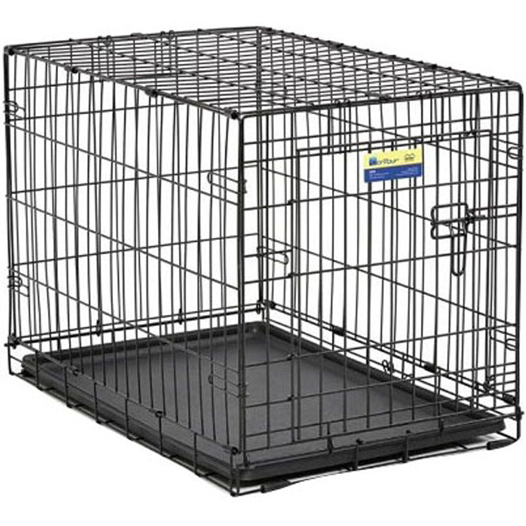 Contour Single Door Dog Crate (BLACK, 42X28X30 IN)