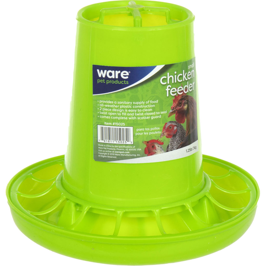 Chicken Feeder Plastic (GREEN, 1 LB-SM)