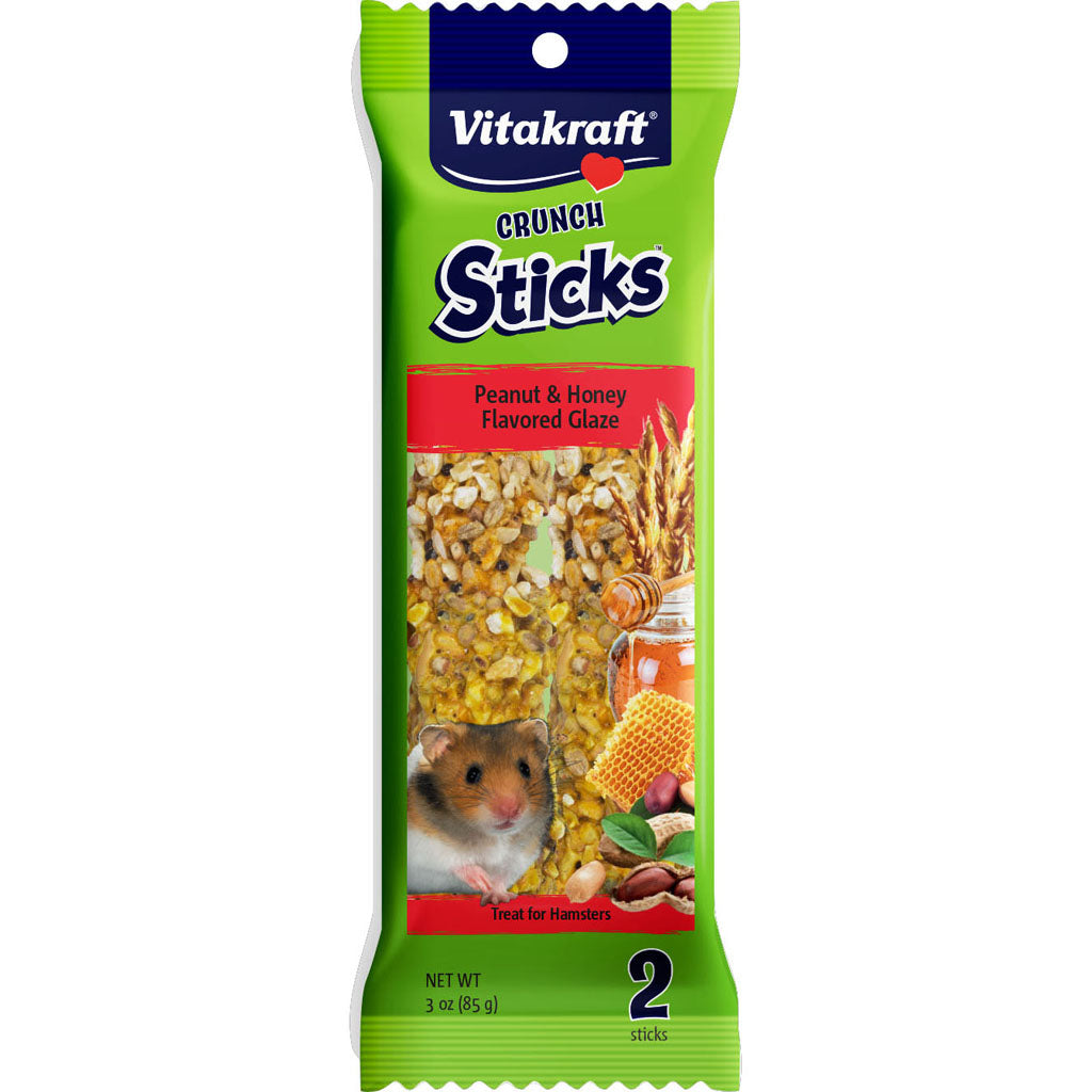 Vitakraft Crunch Sticks Hamster Treats (PEANUT/HONEY, 3 OZ-2 PK)