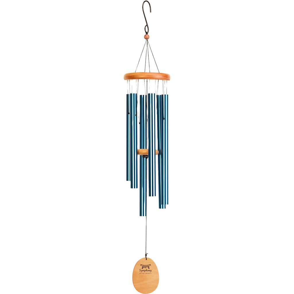 Symphony Wood & Aluminum Wind Chime (BLUE, 36 IN)
