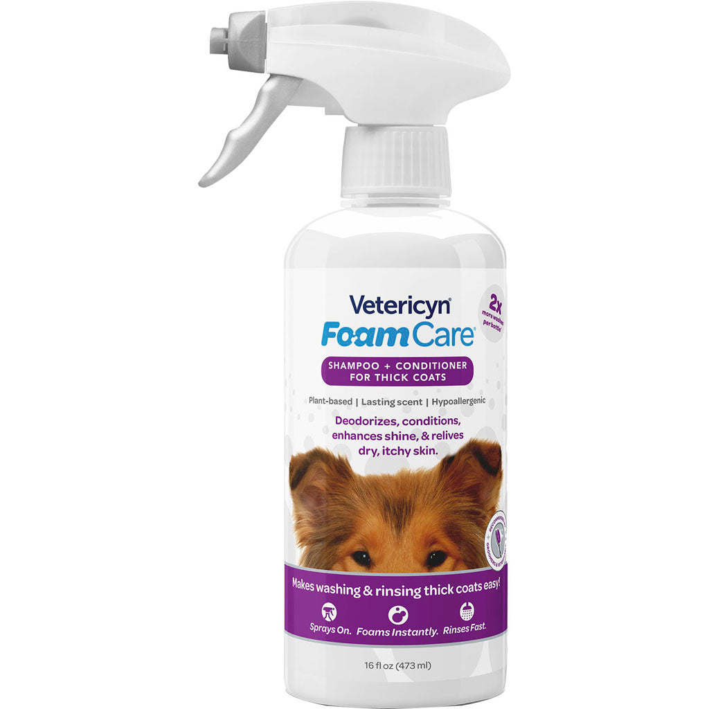 Vetericyn Foamcare Shampoo & Cond For Thick Coats (16 OZ)