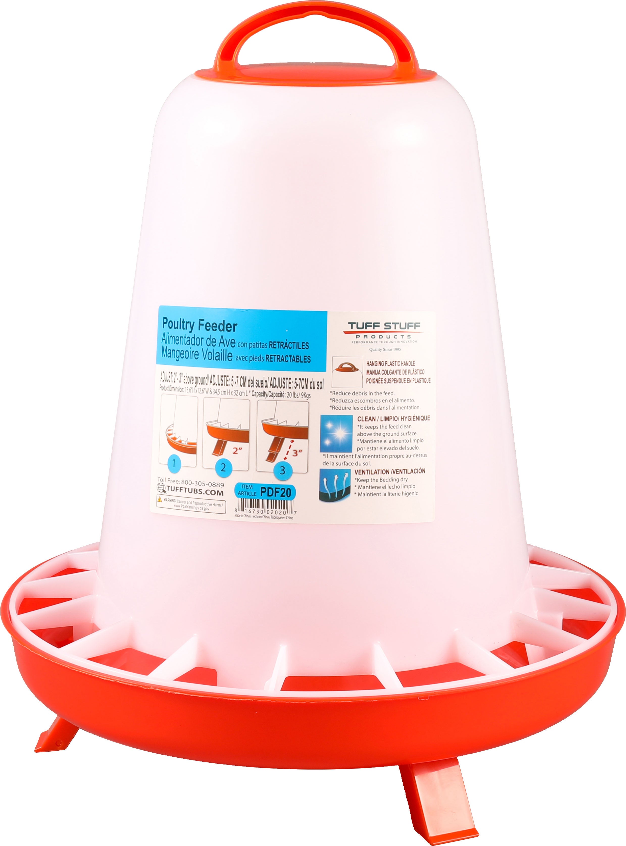 Tuff Stuff Poultry Feeder With Folding Legs (20 LBS)
