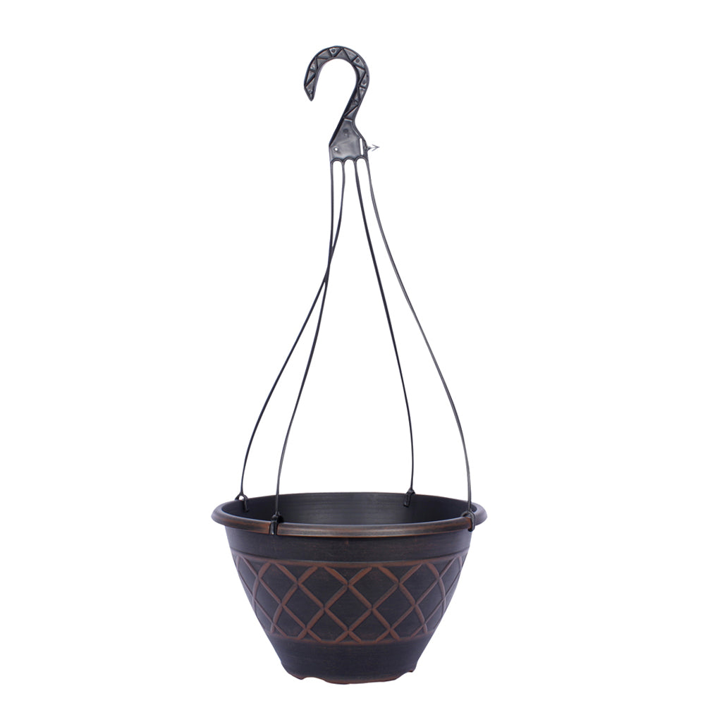 Southern Patio Lacis Hanging Basket Planter (BROWN, 12 IN)