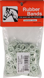 Rubber Horse Braid Bands (WHITE, 5 IN-500 PK)
