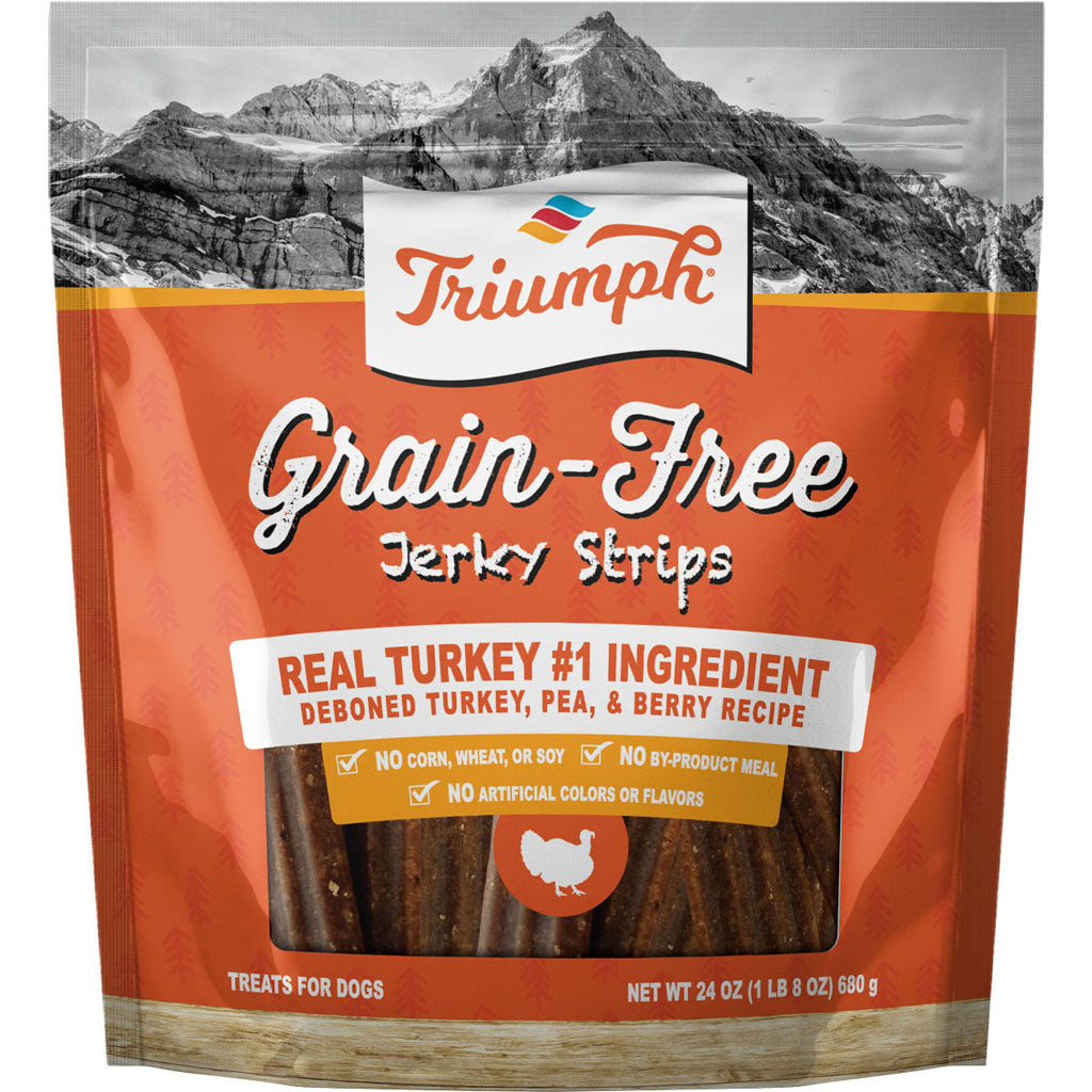Triumph Grain Free Jerky Dog Treats (TURKEY/PEA/BERR, 24 OZ)