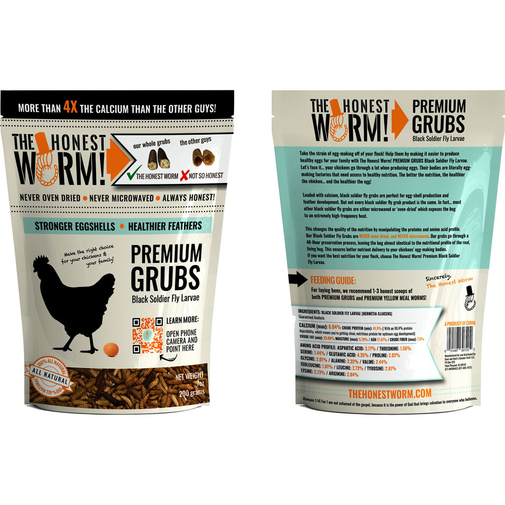 The Honest Worm! Bsfl Premium Grubs (16 OZ)