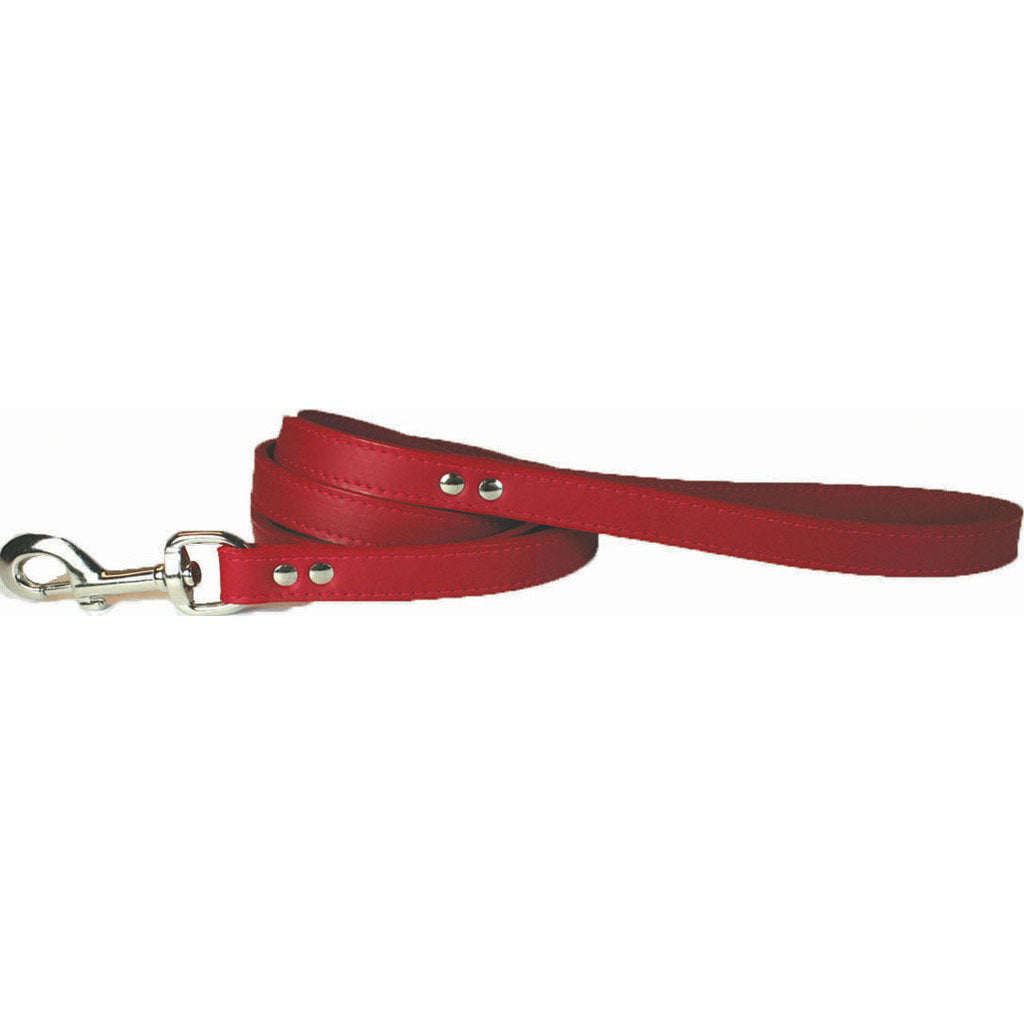 Leather Dog Leash (RED, 3/4X4FT)