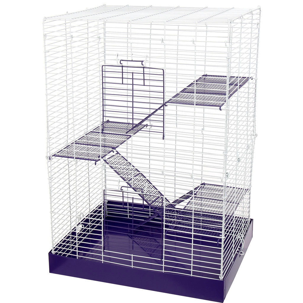 Chew Proof 4-Story Cage (PURPLE/WHITE, 17X12.75X24 IN)