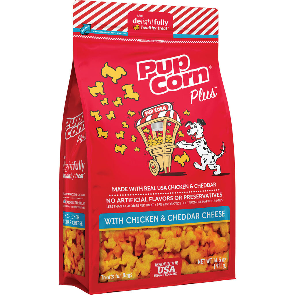 Pupcorn Plus Dog Treats (CHICKEN/CHEDDAR, 14.5 OZ)