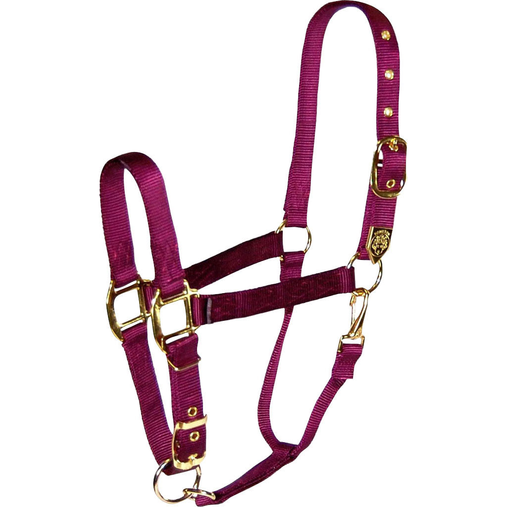 Hamilton Adjustable Chin Halter W/Snap (WINE, AVG)