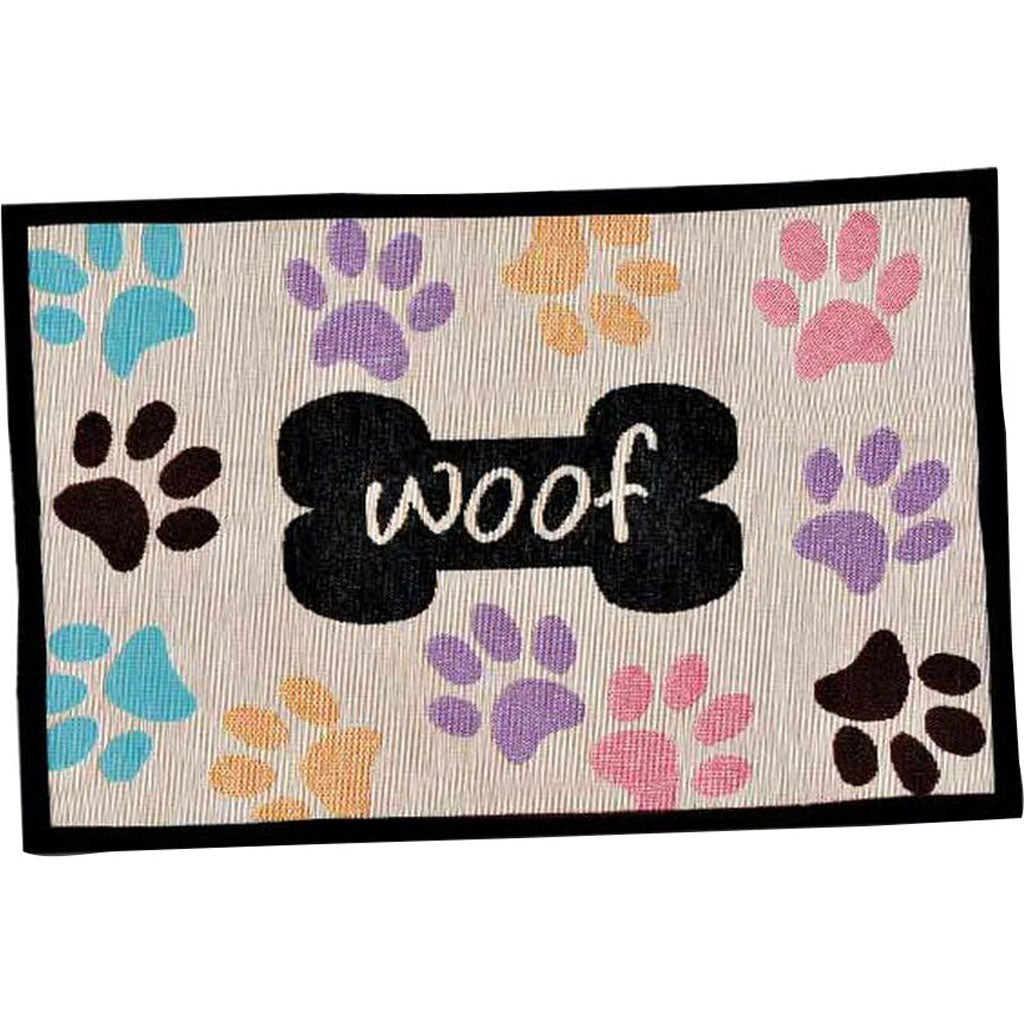 Bella Woof Paws Fashion Mat Multi (MULTI, 12 X 19 IN)
