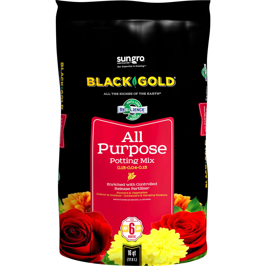 Black Gold All Purpose Potting Mix W/Crf (16 QT)