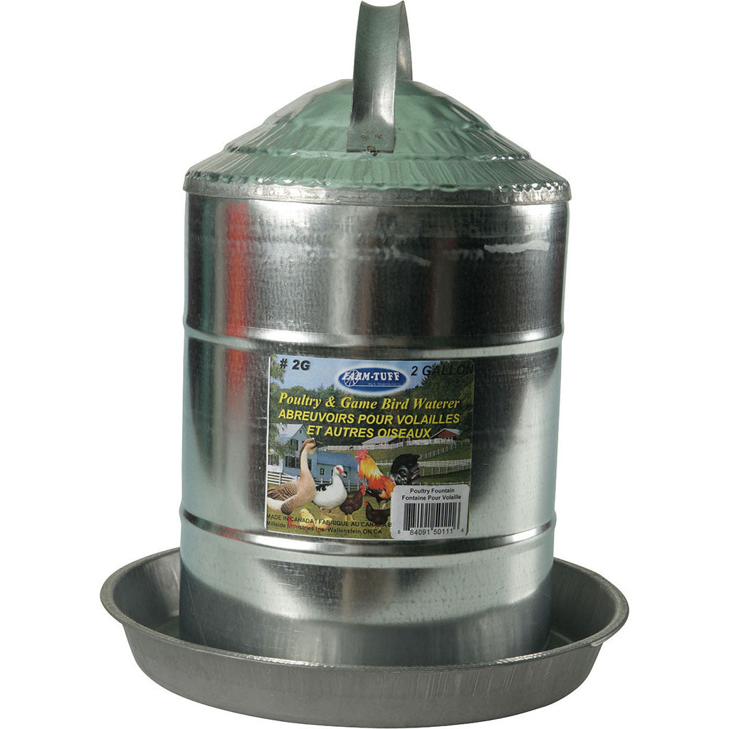 Farm-Tuff Galvanized Poultry & Game Bird Waterer (2 GAL)