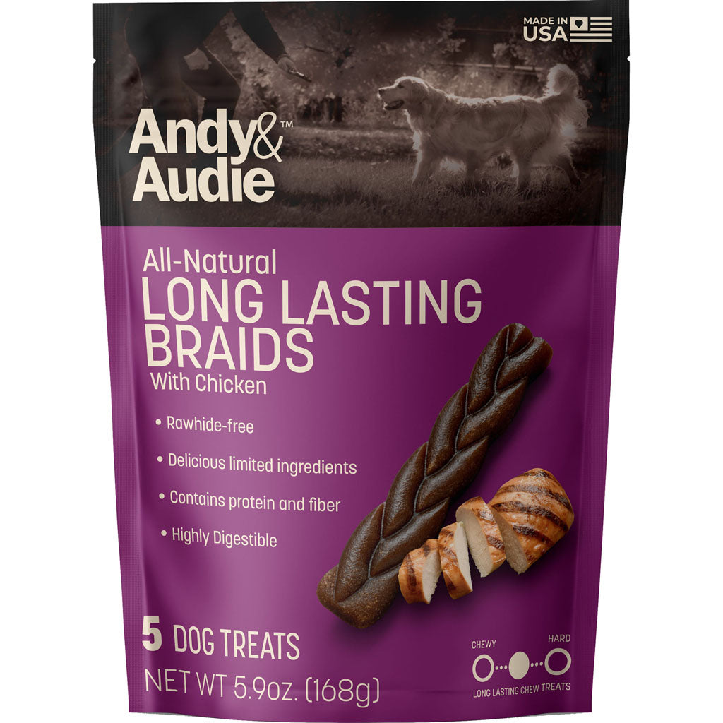 Andy & Audie Alternative Braid Chews For Dogs (CHICKEN, MEDIUM-5 CT)