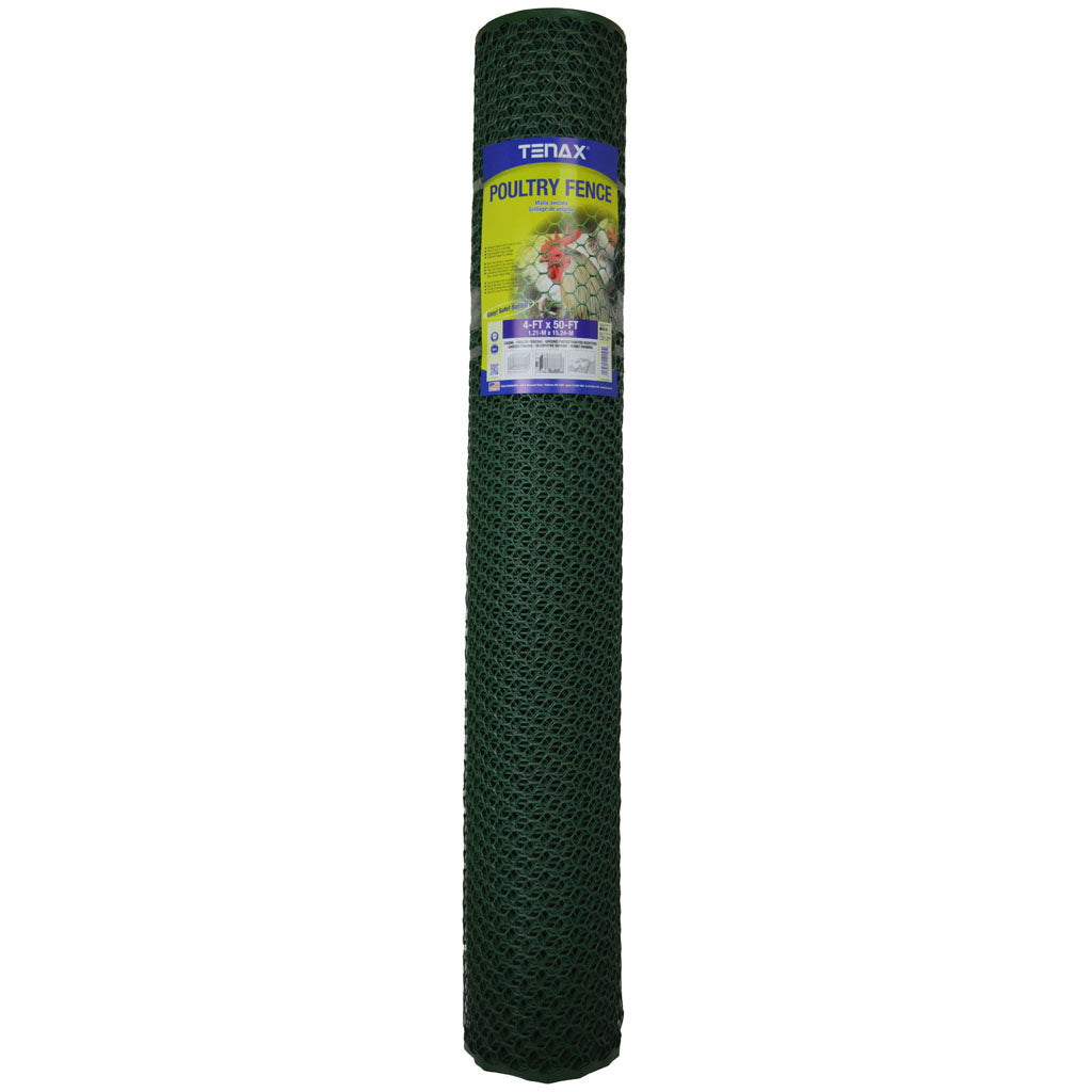 Tenax Plastic Hex Net Poultry Fence (GREEN, 4X50 FT)