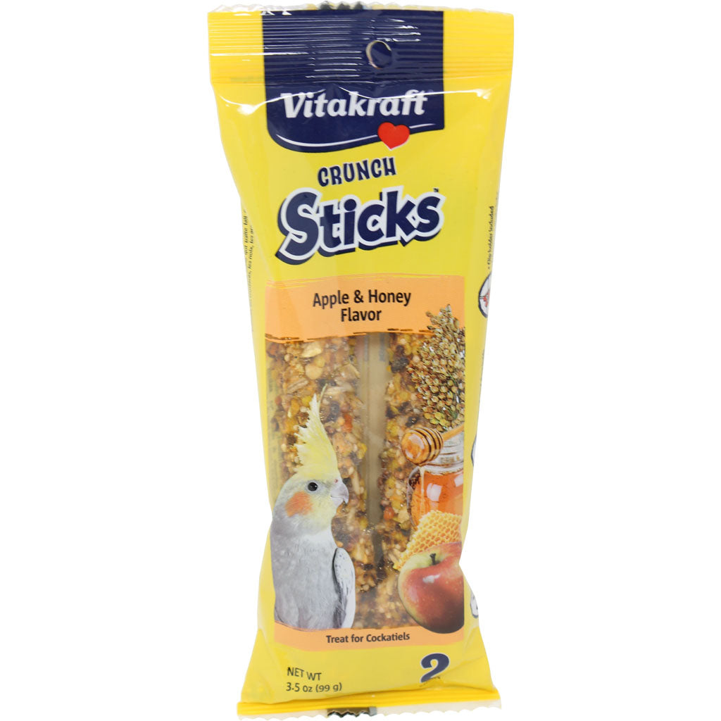 Vitakraft Crunch Sticks Cockatiel Treats (APPLE/HONEY, 3.5 OZ)