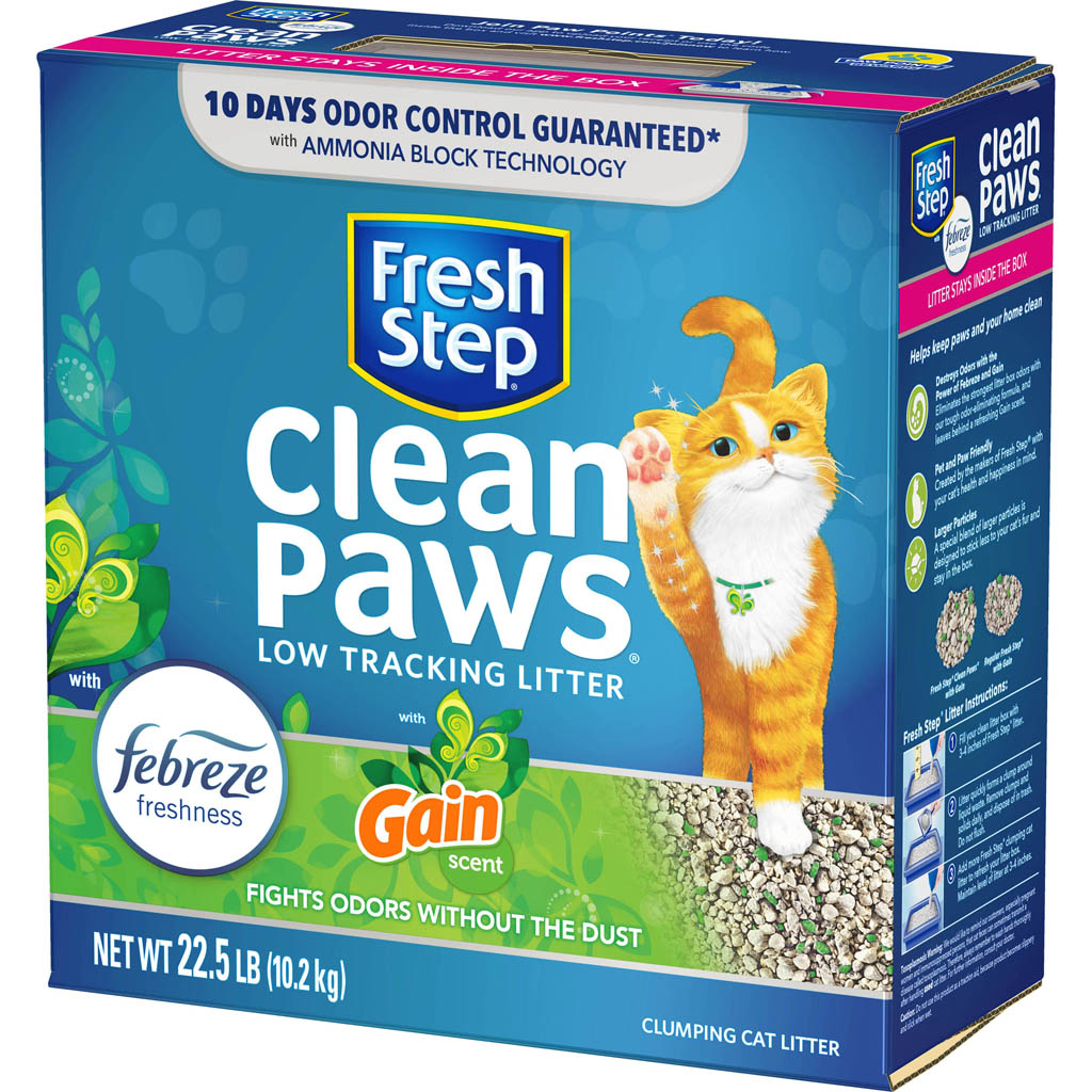 Fresh Step Clean Paws Clumping Litter W/Frebreze (GAIN SCENT, 22.5 LB)