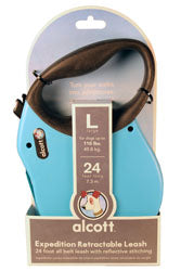 Alcott Expedition Retractable Belt Leash (BLUE, LG-24 FT)