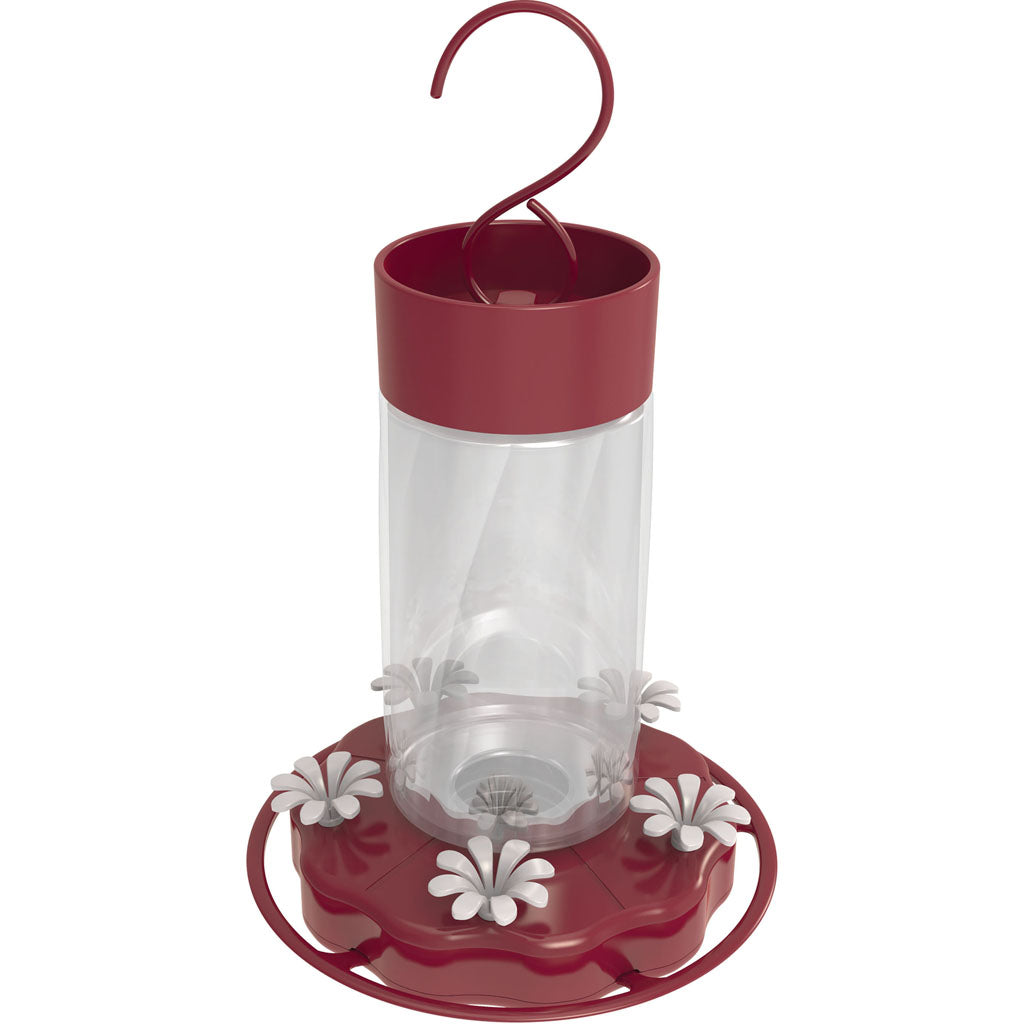 Scarlet Swirl Glass Hummingbird Feeder (RED, 20 OZ)