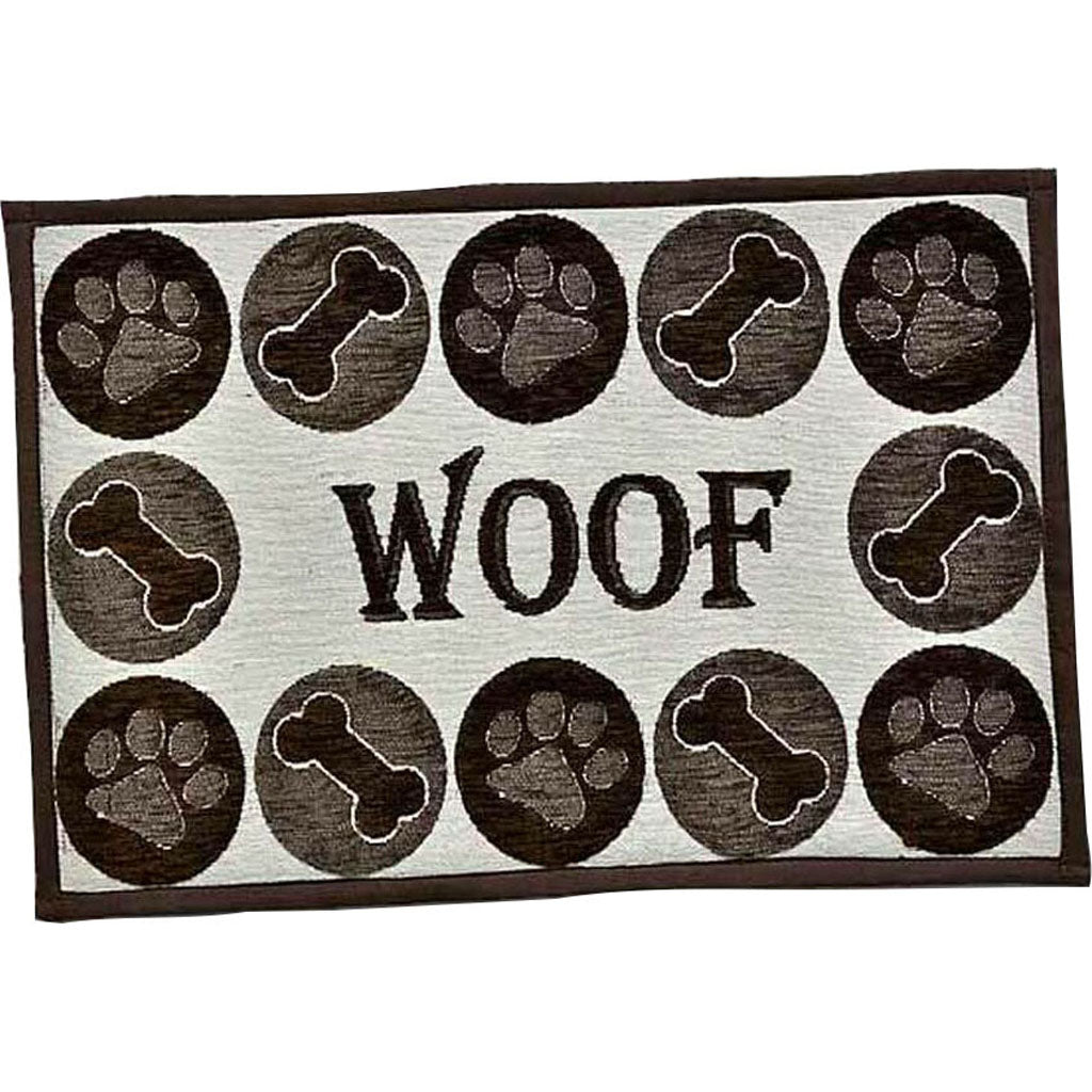Bella Woof Chenille Fashion Mat (BROWN, 12 X 19 IN)