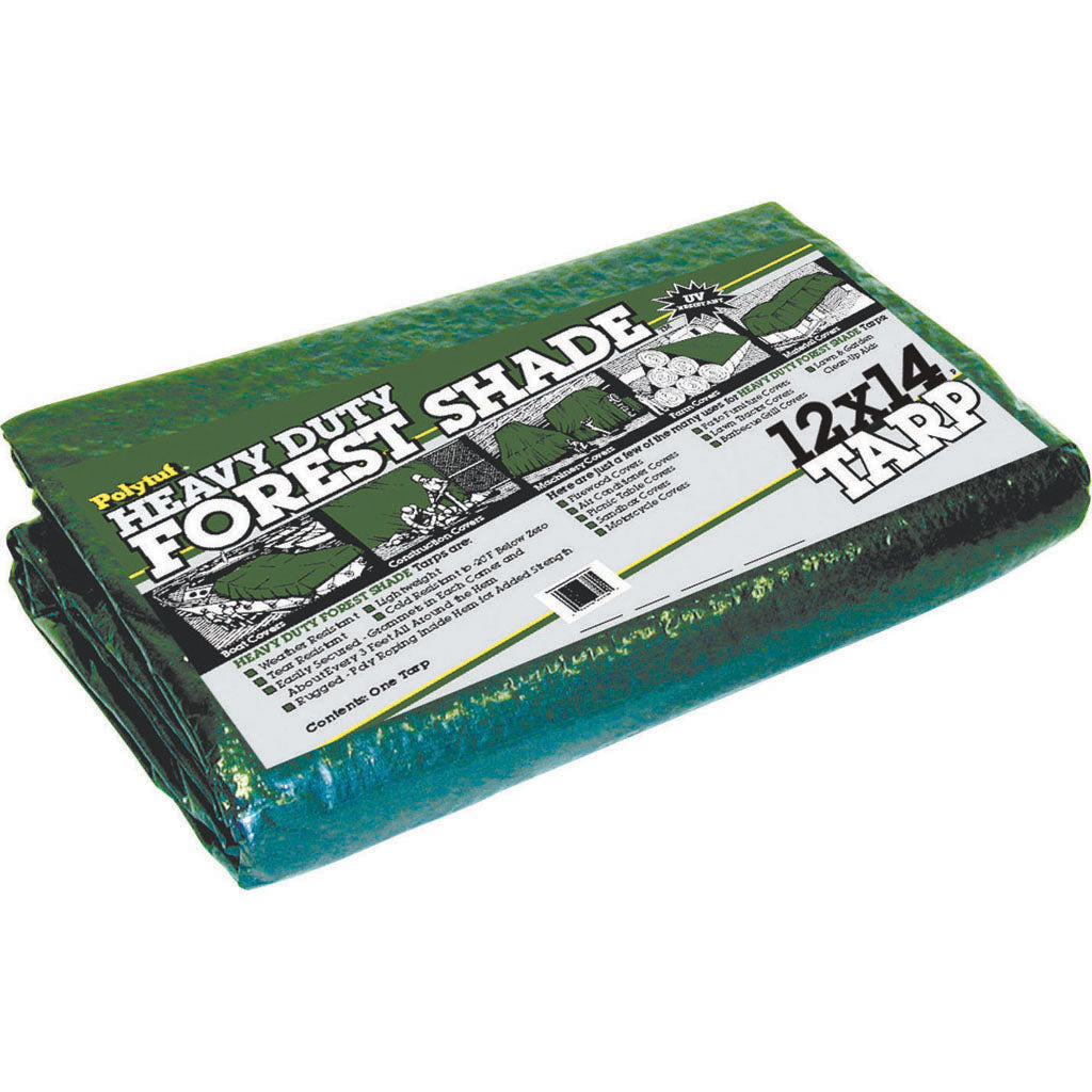 Polytuf Heavy Duty Forestshade Tarp (GREEN, 12X14 FT-4.5 OZ)
