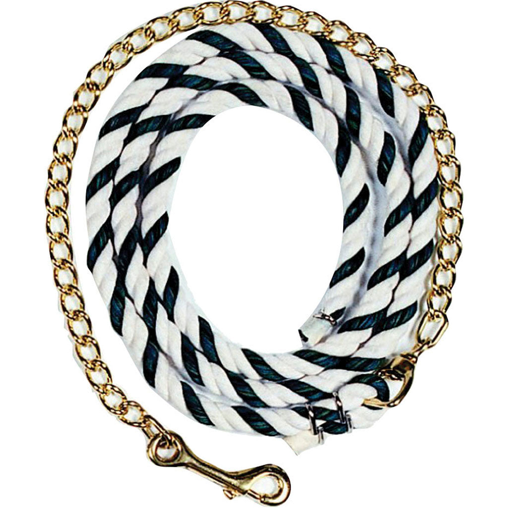 Beiler'S Cotton Lead Rope W/Chain (BLACK/WHITE, 6 FT)