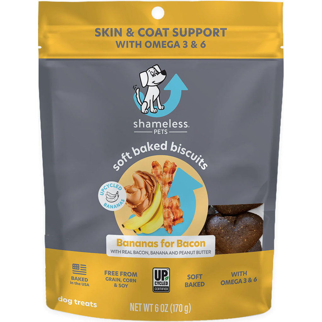 Shameless Soft Baked Dog Biscuits (BANANA/BACON/PE, 6 OZ)