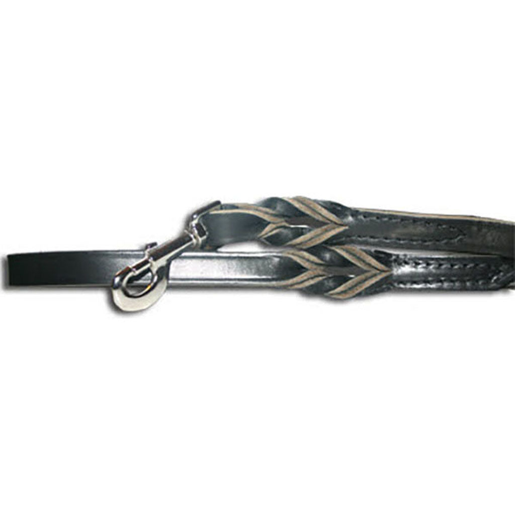 Omnipet Latigo Twist Leather Lead (BLACK, 3/8INX4FT)
