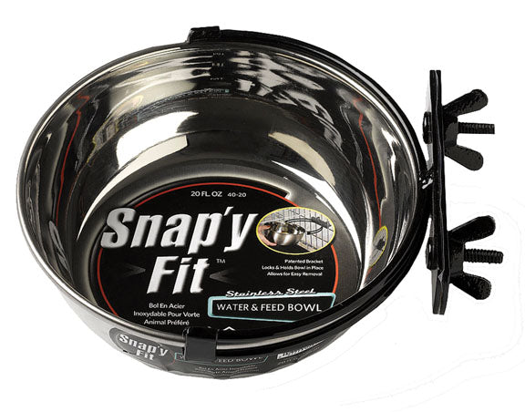 Snap'Y Fit Dog Bowl (STAINLESS STEEL, 20 OZ)