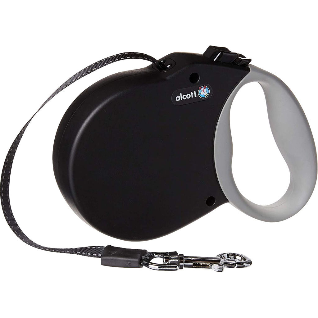 Alcott Expedition Retractable Belt Leash (BLACK, LG-24 FT)