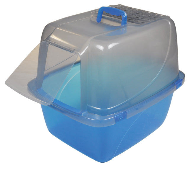 Van Ness Translucent Enclosed Cat Litter Pan (BLUE, XTR GIANT)
