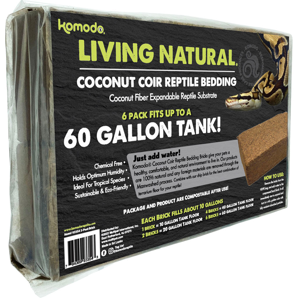Komodo Coconut Coir Peat Bedding (BROWN, 6 PK)