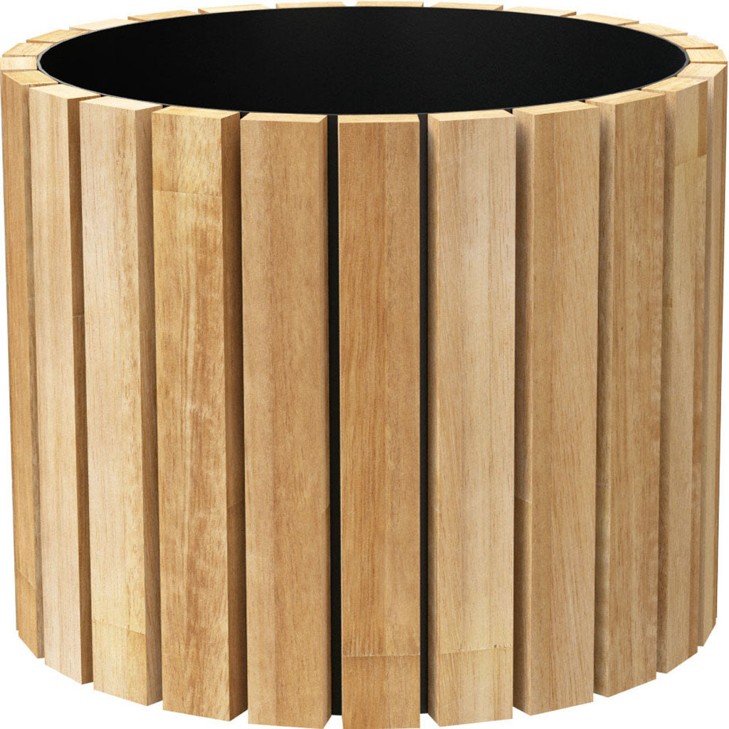 Cedar Slat Wood Planter W/Plastic Fabric Liner (10.75X12 IN)